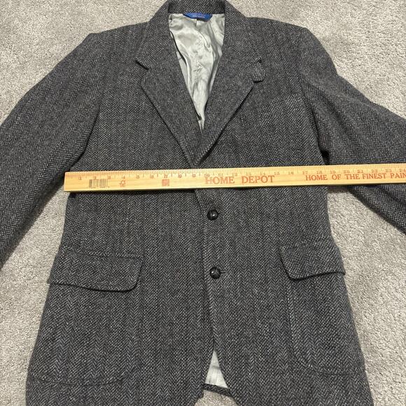 Vtg Pendleton Blazer Mens 40 Long Gray Tweed 100% Virgin Wool Elbow Patches - Picture 9 of 10